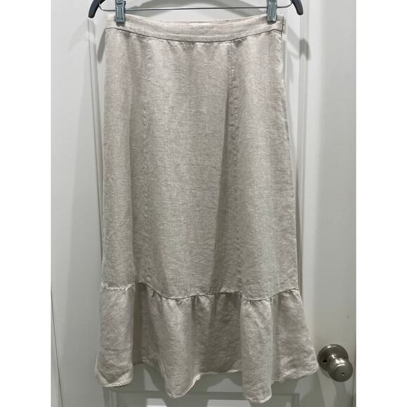 Aritzia Wilfred Chariot High-Waisted Linen Midi Skirt Sz 4 - Picture 2 of 8